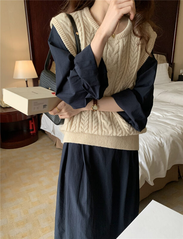 【FEIDING&NEW POST】Korean Style Versatile Twist Casual Vest NP318-L# CLS