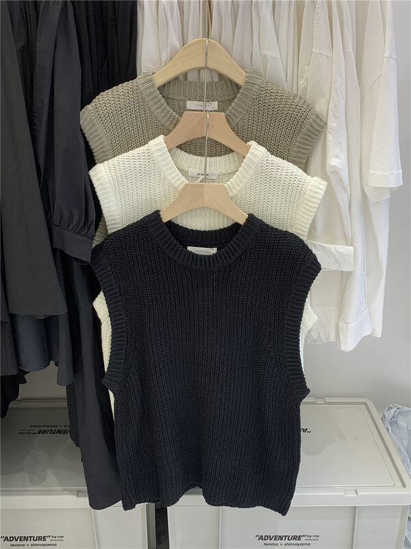 New in early autumn! [SANBARA] Retro sleeveless all-match vest E001# LSW