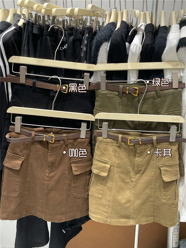 New Autumn!【JULIA】High Waist Straight Short Skirt (with Belt) 618# PCZ