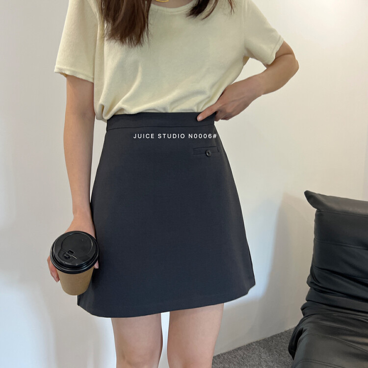 【JUICE】Small fragrant style woolen skirt with safety pants N0006