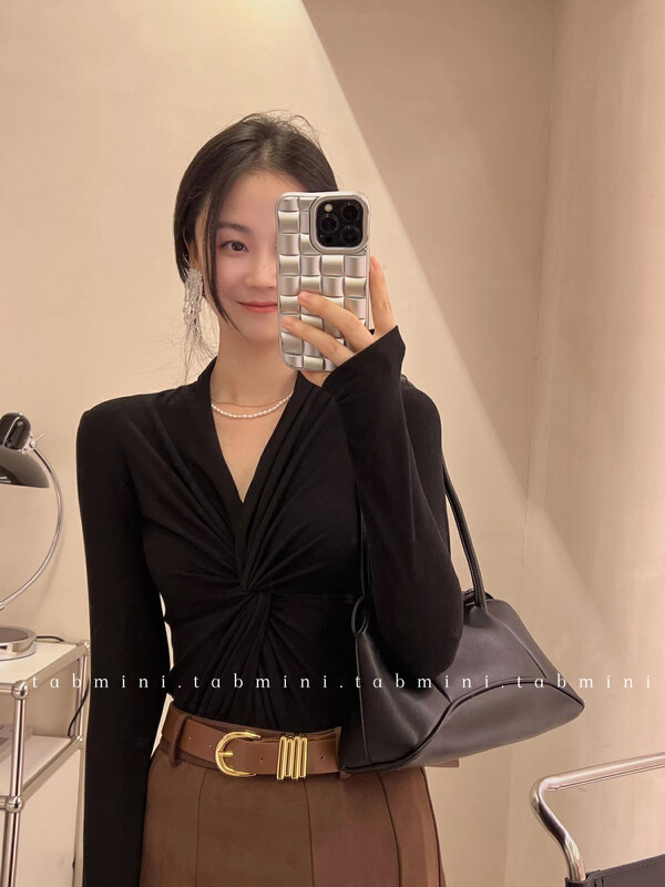 New in autumn! [TABMINI] pullover all-match Korean bottoming shirt Q11333-F# WPL