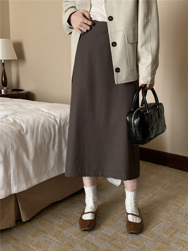 Autumn is new!【FEIDING&NEW POST】Korean all-match commuter A-line slim skirt NP932# CLS