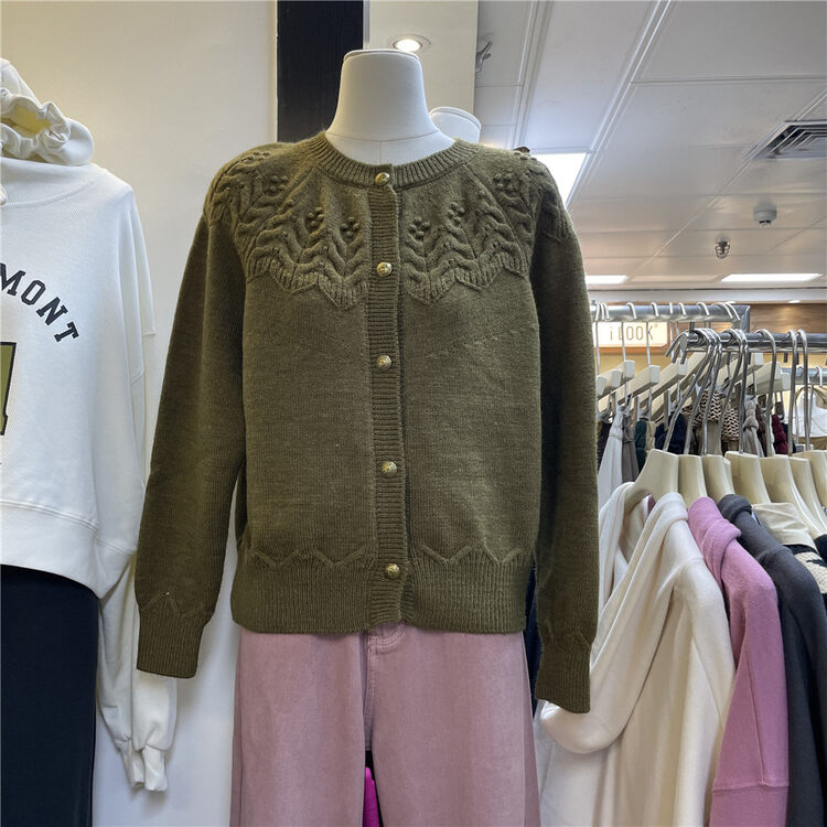 New in autumn! [SUSAN] Korean version of simple round neck knitted cardigan 81765# LSW