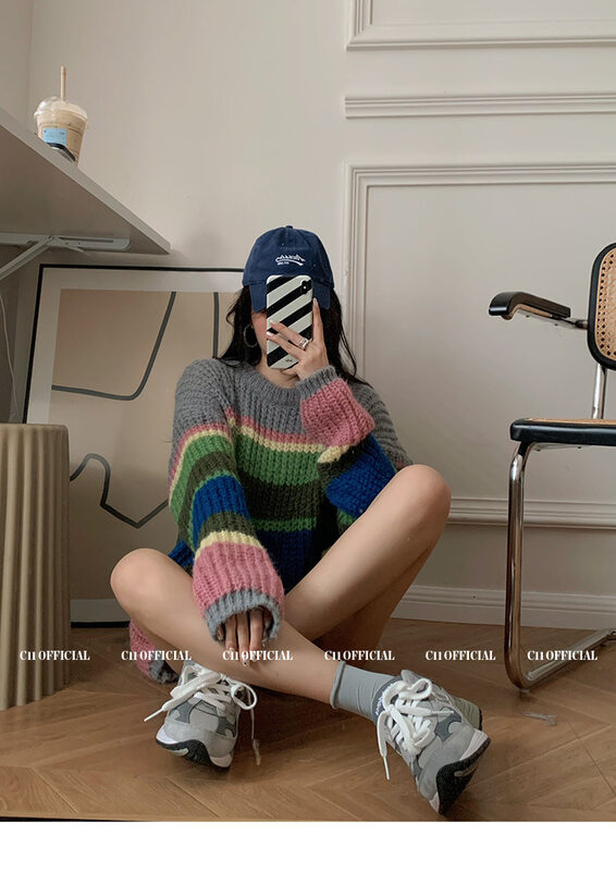 New in autumn!【SUSAN】Colorful pullover all-match warm sweater 81768# LSW