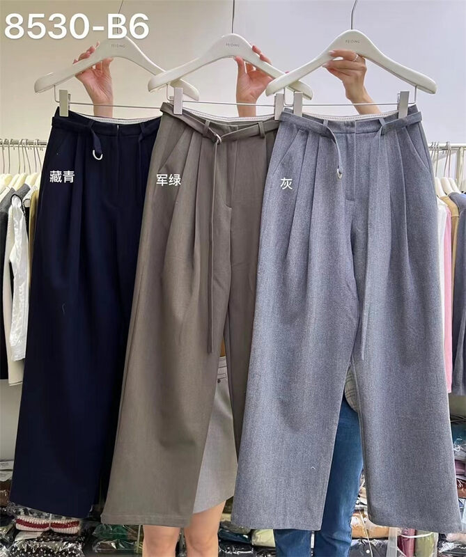 New in autumn!【FEIDING】All-match fashion texture casual pants (with belt) YS1-8530# CLS