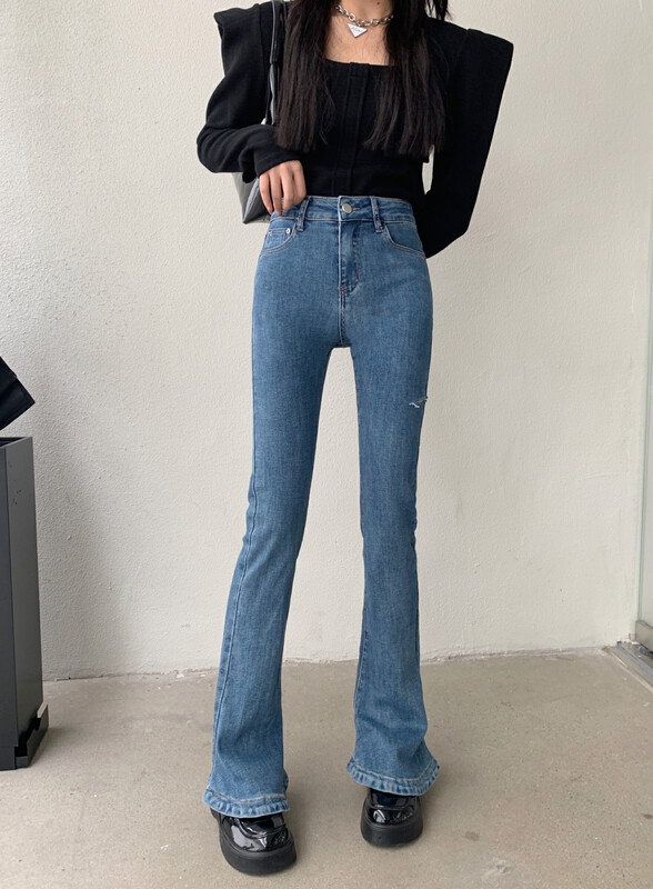 Original price 56.40! New in autumn!  【M8 Denim】Designed Horseshoe Pants Long Flared Jeans 52593# JHY