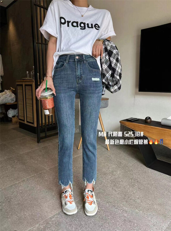 New in early autumn! [M8 denim] Fashionable skinny jeans with small feet 52538# JHY