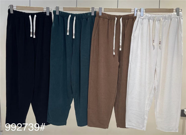 New in autumn! [TWENTY printed wood] drawstring comfortable all-match casual pants 992739# L