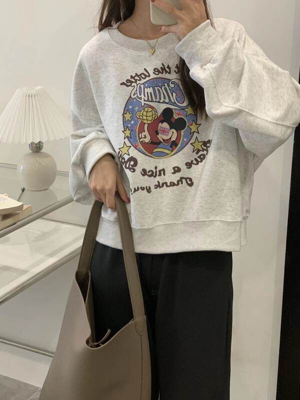 New in autumn!【SUSAN】Korean loose cartoon print sweater 81681# LSW