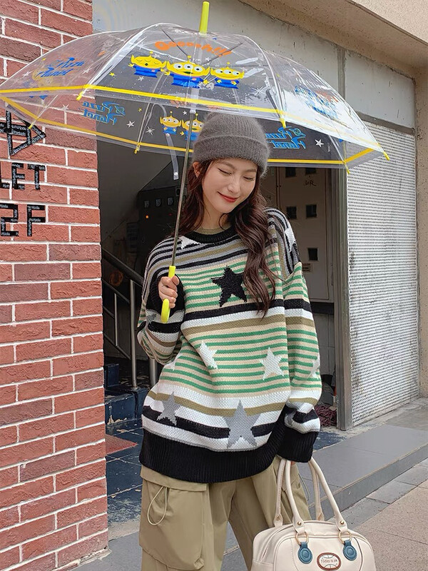 New in autumn!【LAB EEDA】Fashionable casual stitching warm sweater M78553# OZQ
