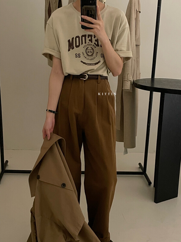 【KITTIN】American Retro Print Short Sleeve T-Shirt 3127# FHX