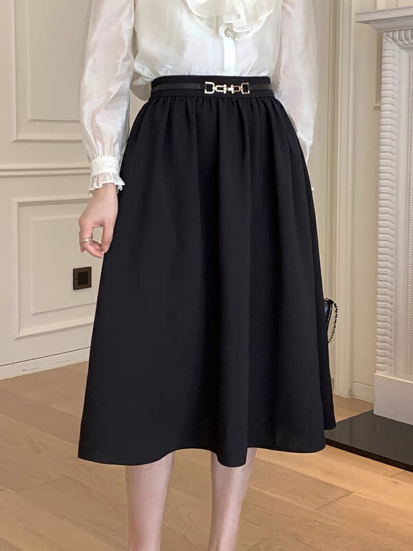 New in autumn!【KIKI STUDIO】Korean version of all-match high-waisted skirt (sell skirt only) 6769# HJY