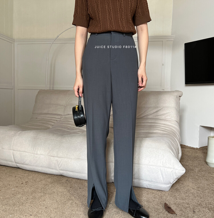 【JUICE】Korean slits slim trousers F8011