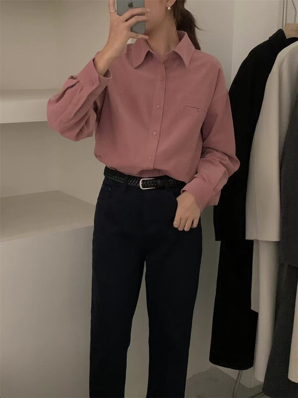 New in autumn! [FEIDING] Korean style all-match corduroy shirt YS1-5888# CLS