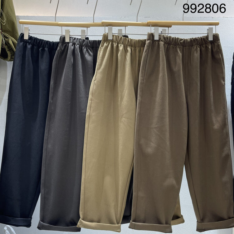 New in autumn! [TWENTY printed wood] elastic waist thin texture casual pants 992806# L