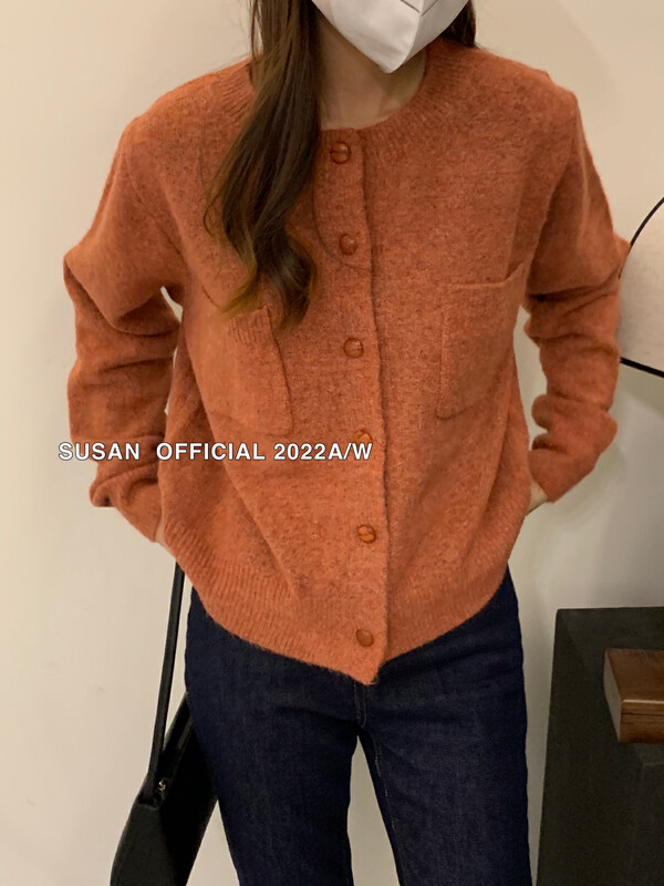 New in autumn! [SUSAN] Korean round neck single-breasted casual knitted cardigan 81700# LSW
