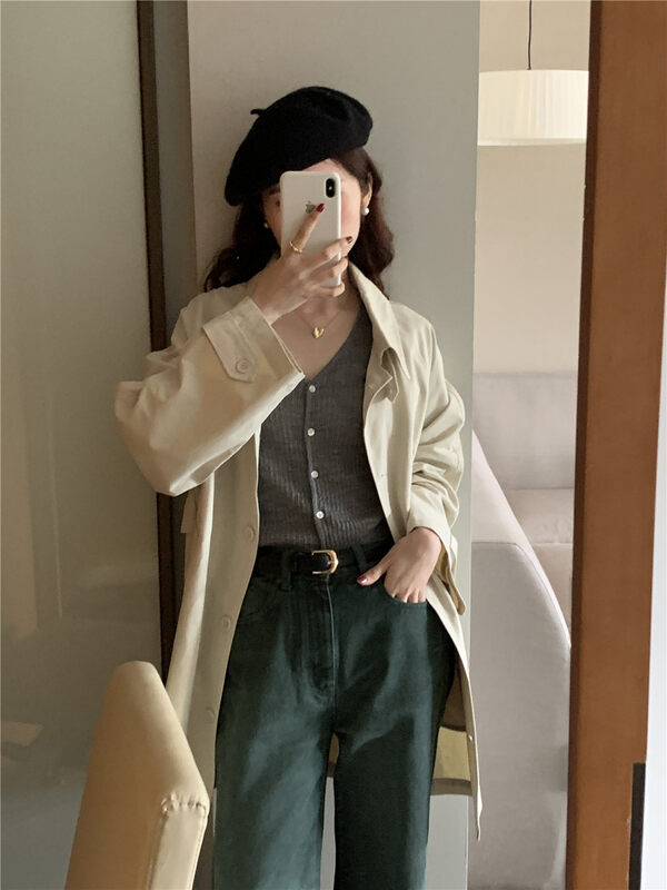 New in autumn!【FEIDING&NEW POST】Korean style breasted casual trench coat NP829# CLS