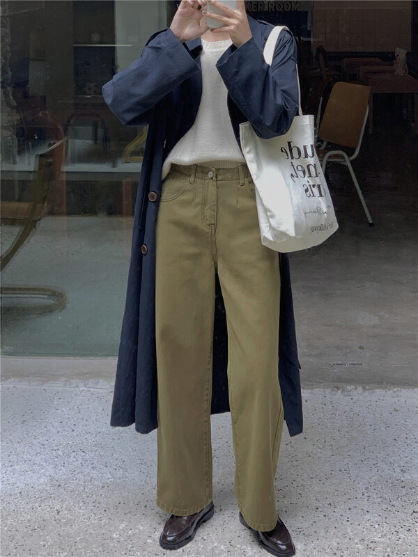 New in autumn!【FEIDING】Korean style all-match straight-leg comfortable jeans YS2-6218# CLS
