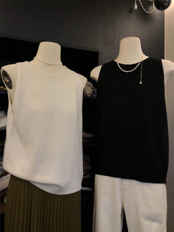 New in autumn! [SUSAN] Simple solid color all-match knitted vest/sling 81707# LSW