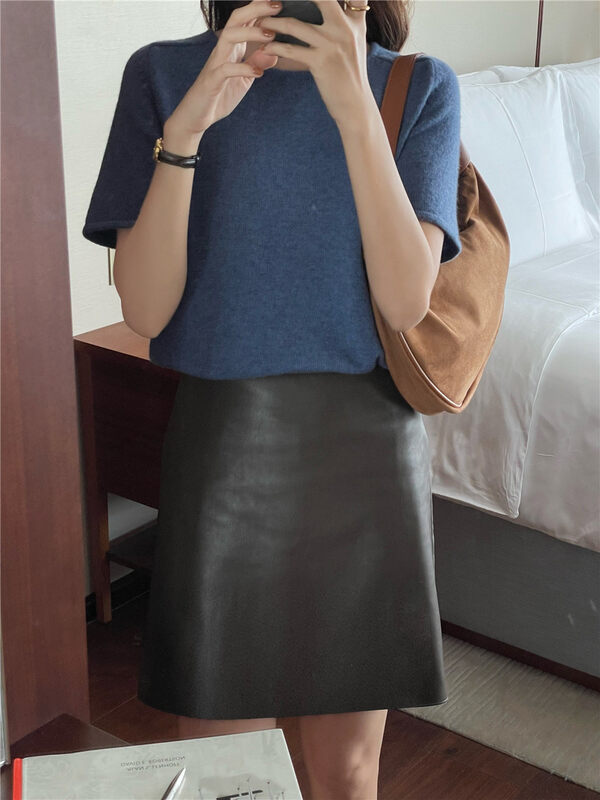 New in autumn!【FEIDING】Slim and versatile leather casual skirt YS1-8513# CLS