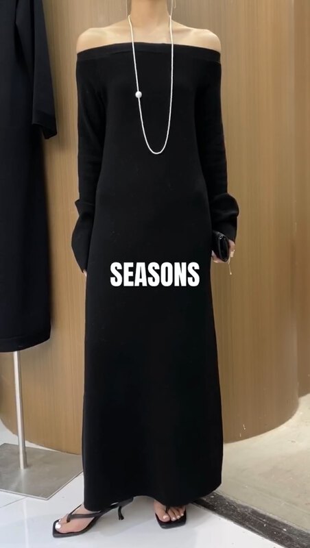 New in autumn!【SEASONS】One-shoulder slim dress 8851# XYJ