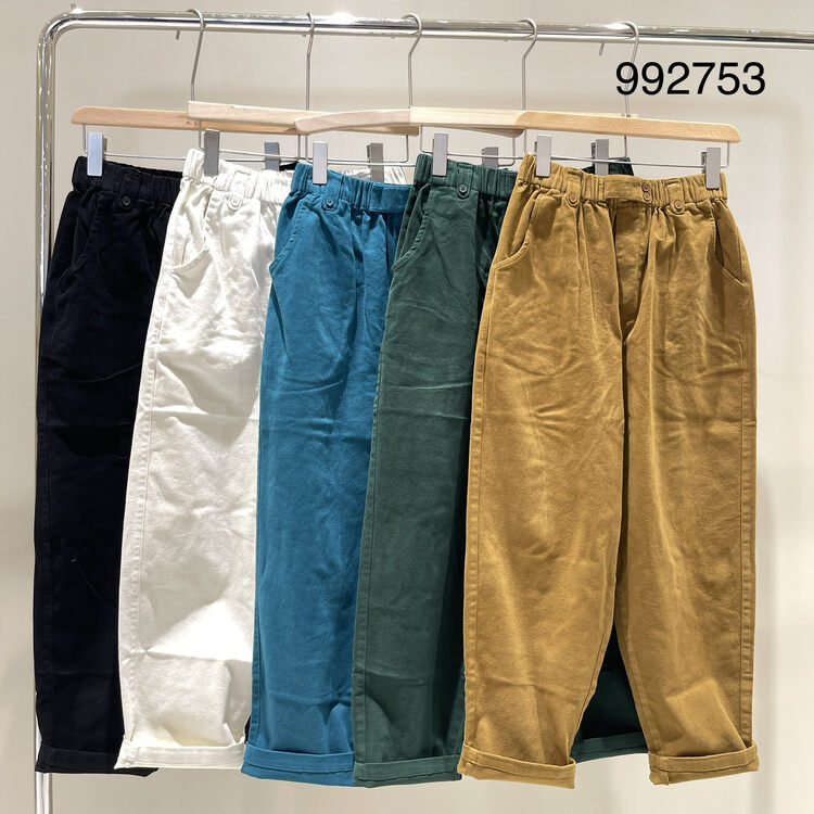 New in autumn! [TWENTY printed wood] comfortable and simple solid color casual pants 992753# L