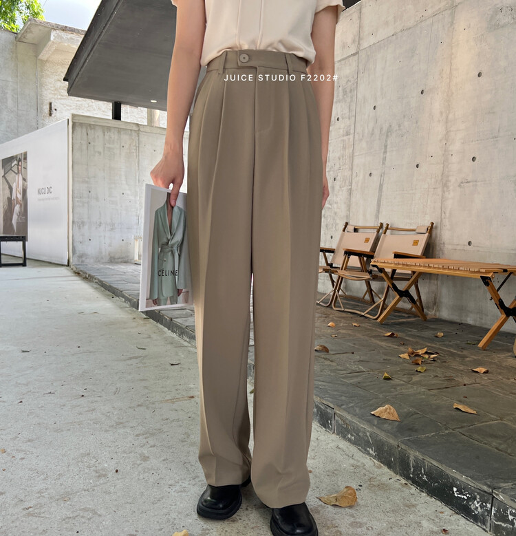 【JUICE】Texture design all-match trousers to slim down F2202