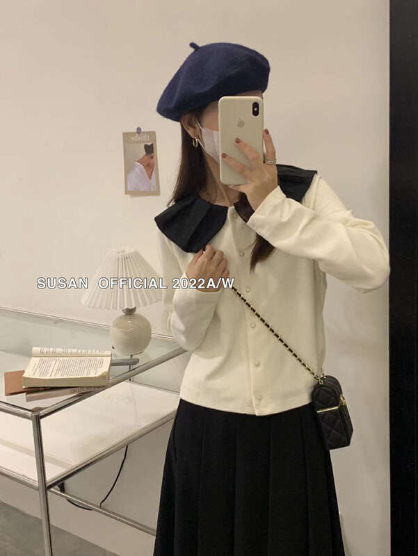 Autumn is new! [SUSAN] Korean version of gentle doll collar short coat + camisole suit YS1-1677# LSW