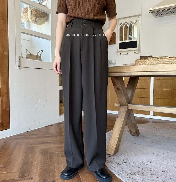 [JUICE] Thickened high-waisted trousers are thin and versatile F2208-1