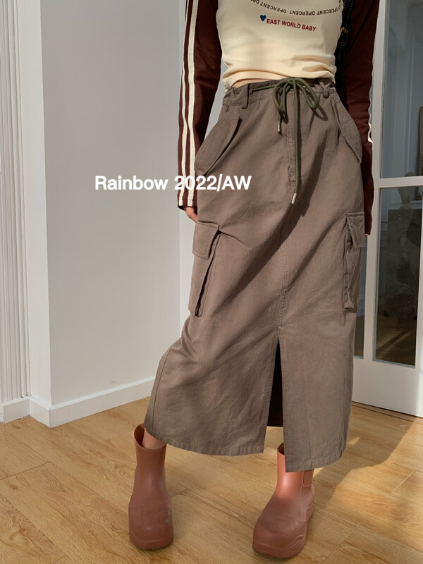 【RAINBOW】The popular all-match must-have tooling skirt and skirt 07101# FHX