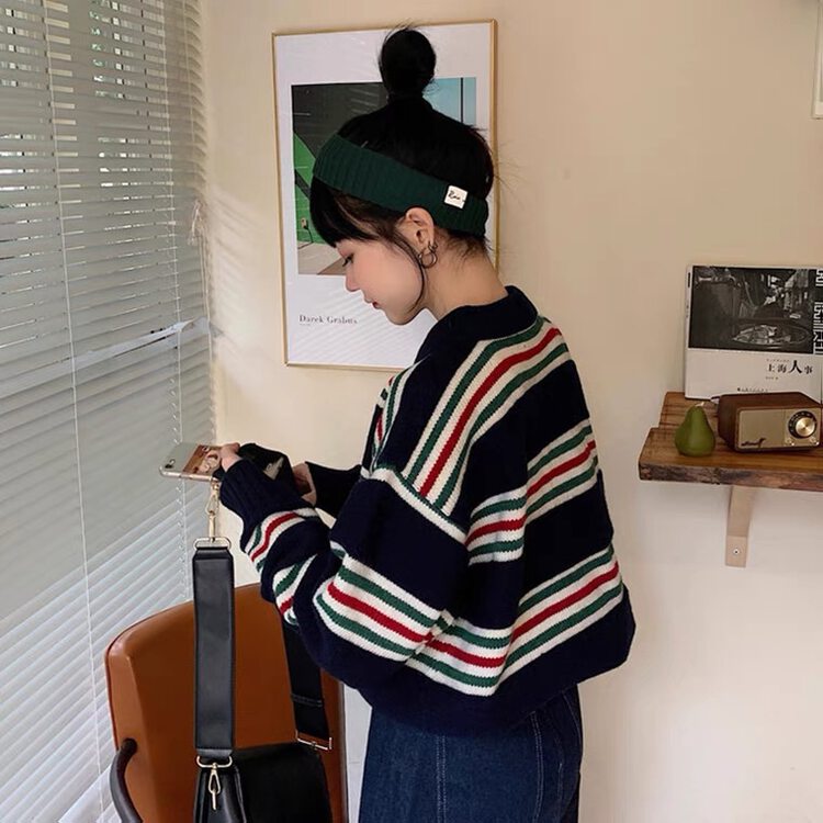 New in autumn! [SUSAN] Korean striped Polo collar warm sweater (single sweater) YS1-2003# LSW