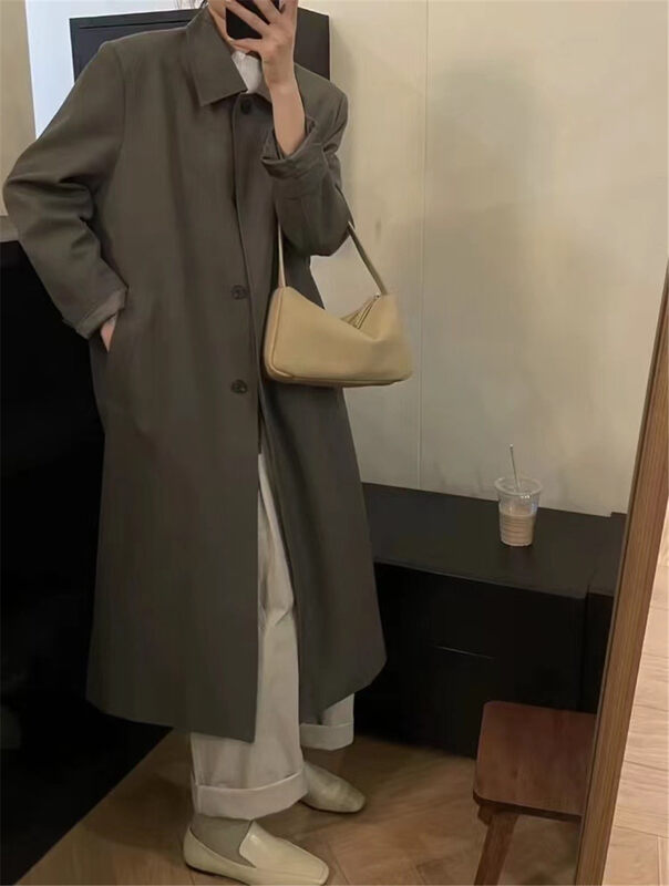 New in autumn! [FEIDING] Korean style fashionable mid-length trench coat YS1-5860# CLS