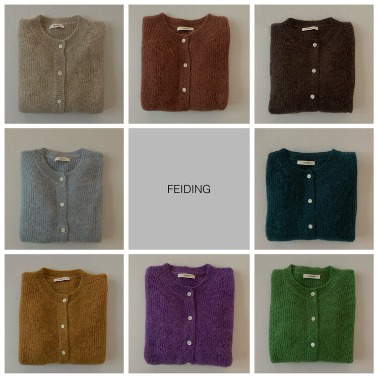 New 18 colors for autumn!【FEIDING】Korean solid color all-match skin-friendly knitted cardigan YS1-9837# CLS