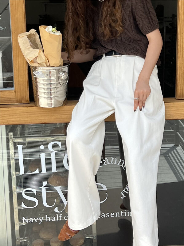 Early autumn new style!【SANBARA】Simple high waist wide leg casual pants 9706# LSW