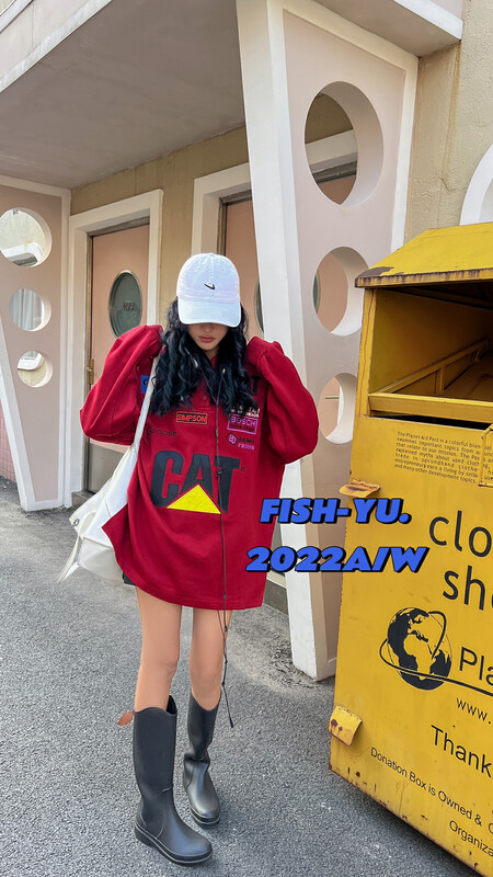 【 FISH YU 】Cool Heavy Industry Letter Patch Embroidered POLO Shirt 22515# CQW
