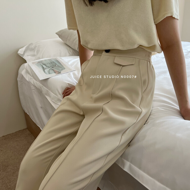 Original price 55.27! [JUICE] Rear elastic design trousers wide-leg pants N0007