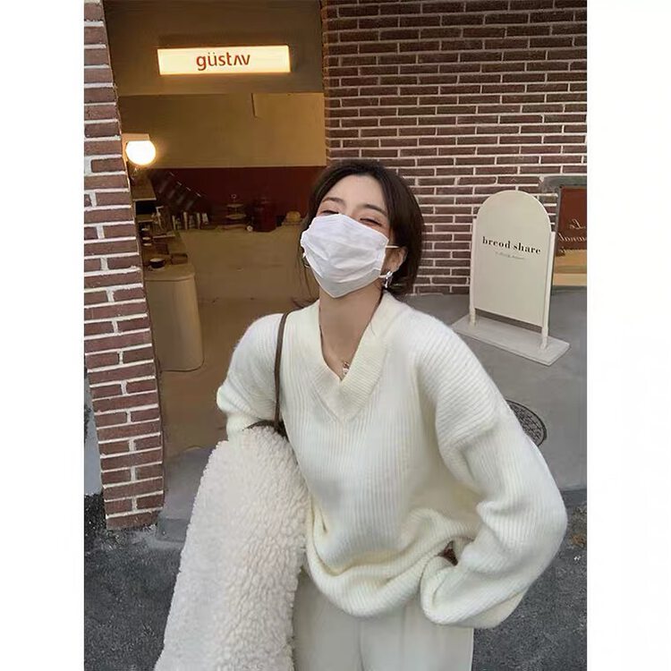 New in autumn! [SUSAN] Korean version of the simple V-neck warm sweater 81831# LSW