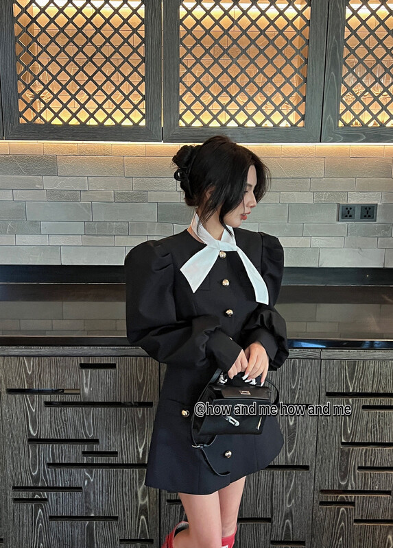 Autumn is new!【 HOW AND ME Cheng Xi】Korean style ladies dress (with silk scarf) 5081# CQW