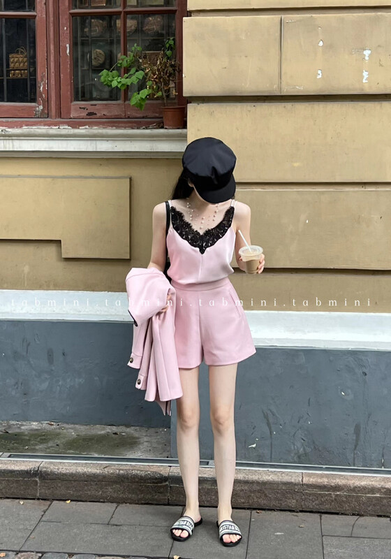 【TABMINI】Little Woman Colorblock Lace Vest/Suspender Q11211-N# WPL