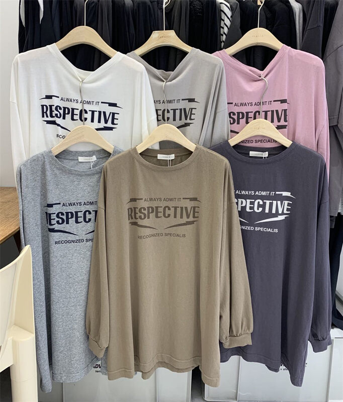 New in early autumn! [SANBARA] Korean letter printing sunscreen long-sleeved T-shirt 9752# LSW