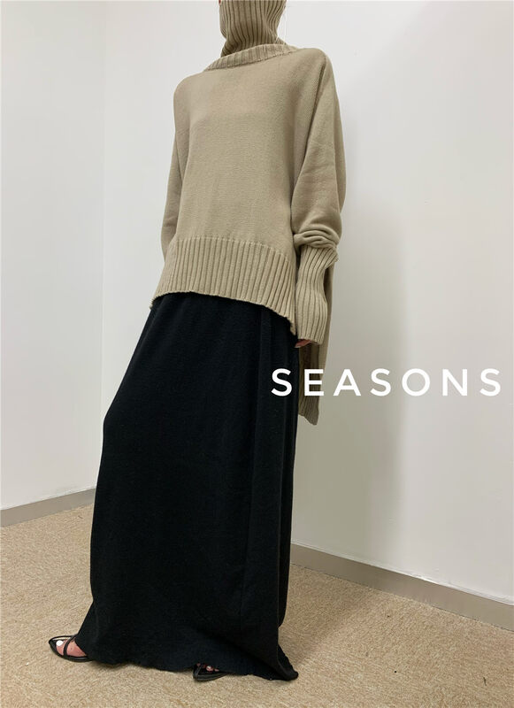New in autumn!【SEASONS】High collar loose all-match warm sweater 8861# XYJ