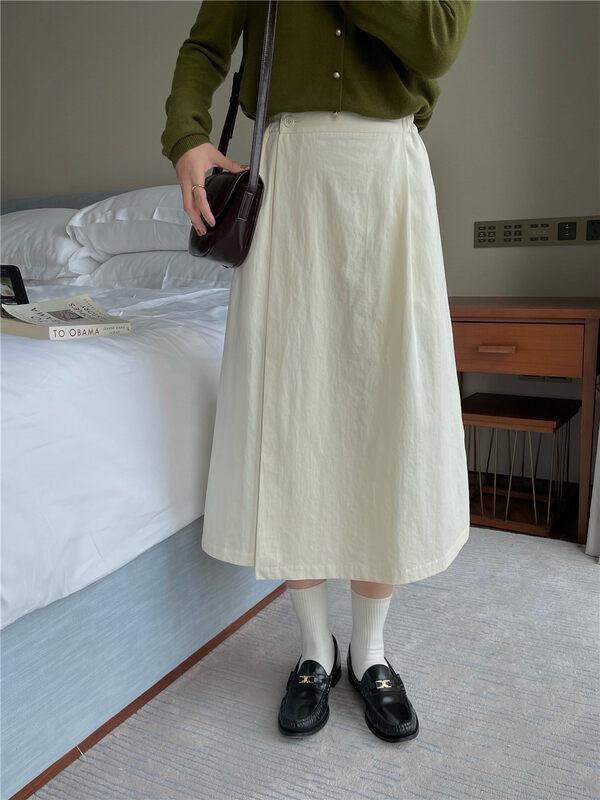 New for Autumn!【FEIDING】Korean Solid Color All-match A Swing Skirt YS2-5833# CLS