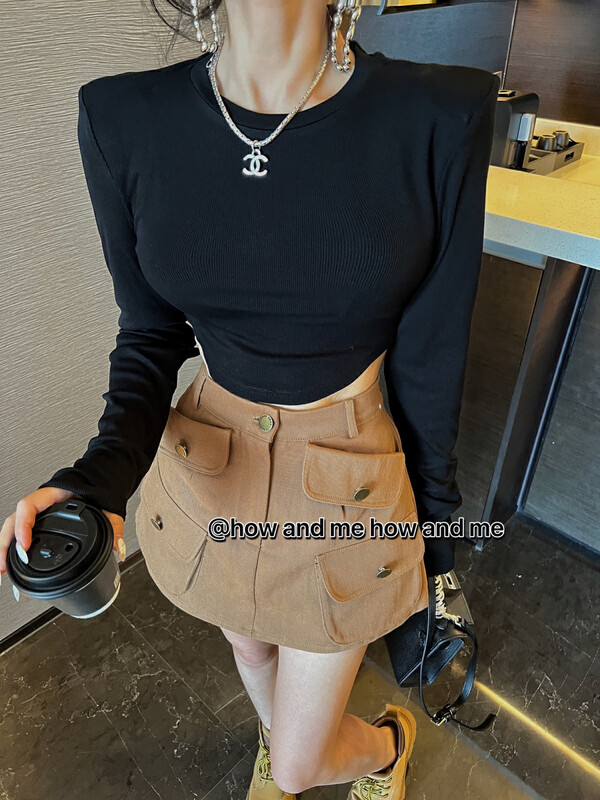 Autumn is new!【 HOW AND ME Cheng Xi】Korean fashion high waist skirt 5076# CQW