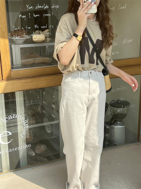 Original price 50.76! New in early autumn! [SANBARA] Korean version of the short-sleeved T-shirt with initial letters 9719# LSW