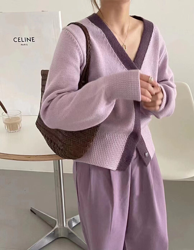 New in autumn! [SUSAN] Korean version of comfortable and versatile contrasting color knitted sweater 81652# LSW