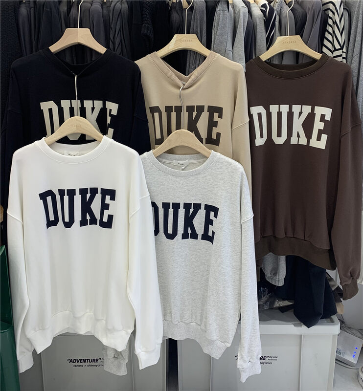 New Autumn!【EN SEASON】Round Neck Pullover DUKE Letter Sweater 9689# LSW