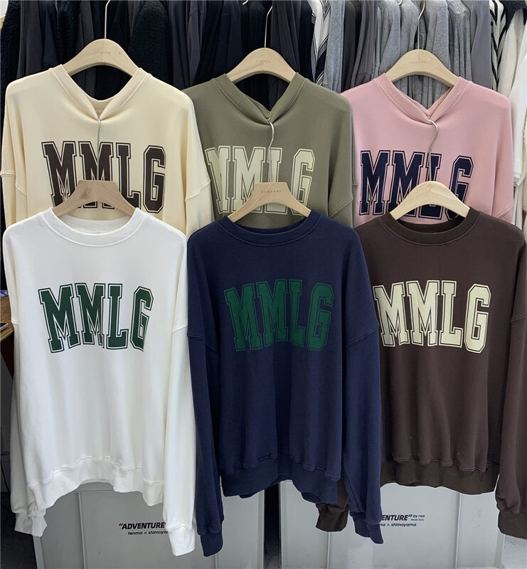 New in autumn! [SANBARA] Korean version of MMLG letter printing sweater 9715# LSW