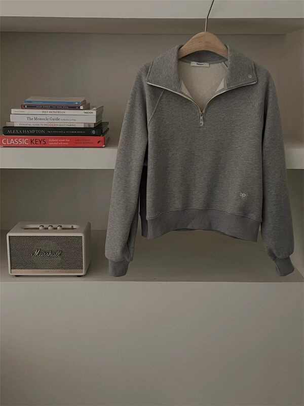New in autumn!【FEIDING】Simple and casual lapel half zipper sweater YS1-5885# CLS