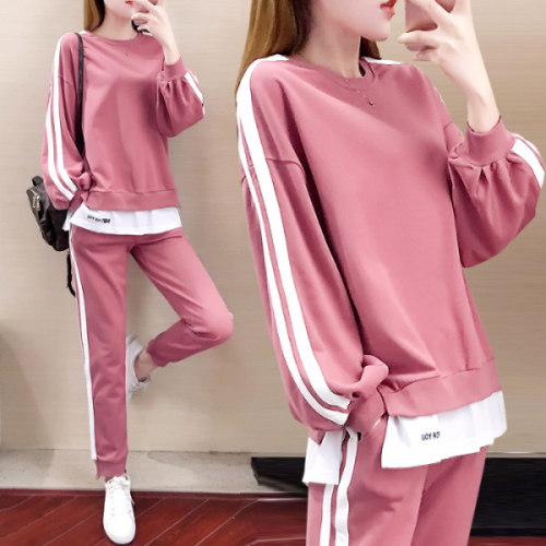 M--4XL net red new large size ins tide casual sports suit sweater trousers fashion two-piece loose