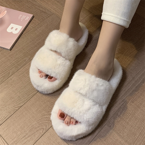 The real shot is not reduced, thick bottom Korean version plus fluffy slippers, female ins tide outside wear fashion net red autumn and winter home use tide